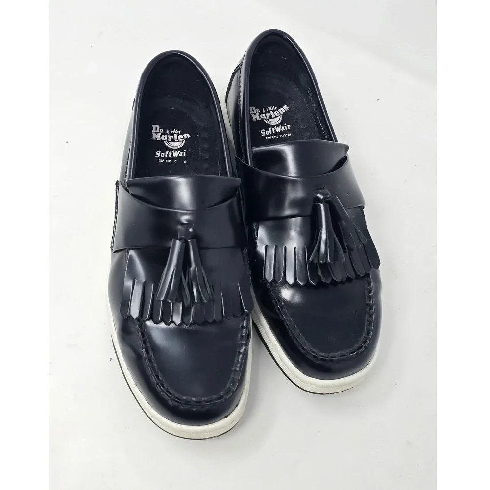 Dr Martens women 8 Edison Kiltie Tassel loafer Temperley leather black
